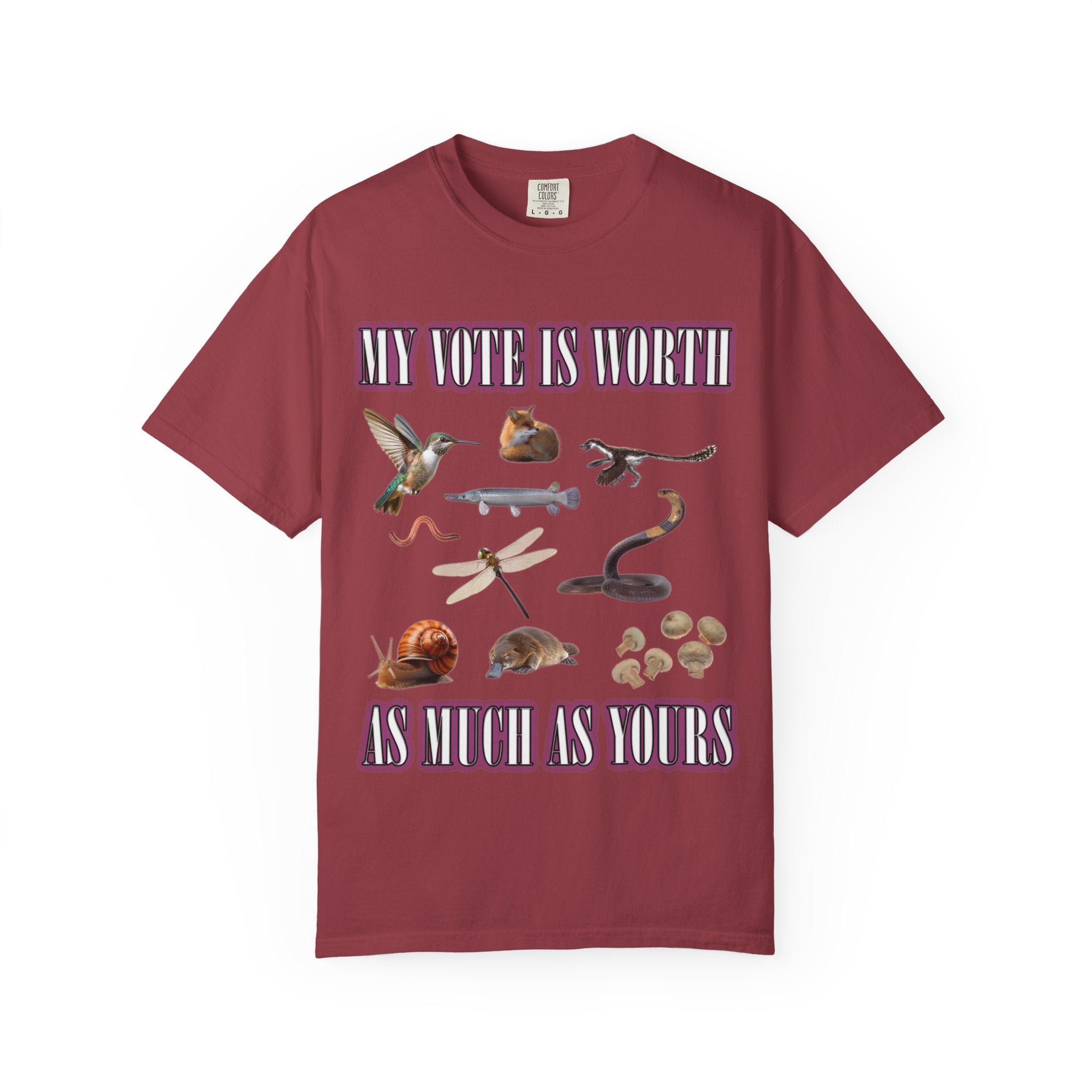 T-Shirt — "My Vote Is Worth It As Much As Yours" Wildlife Illustration Tee