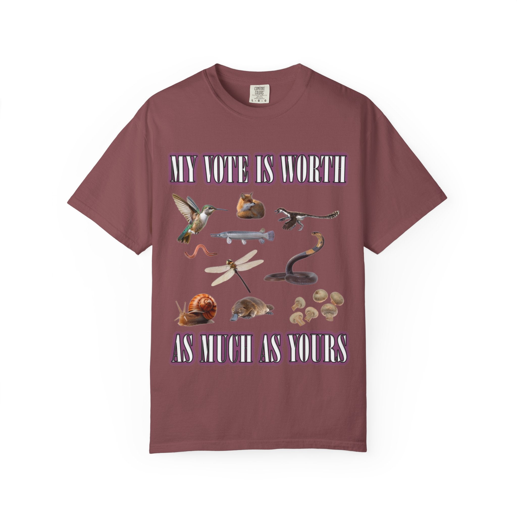 T-Shirt — "My Vote Is Worth It As Much As Yours" Wildlife Illustration Tee