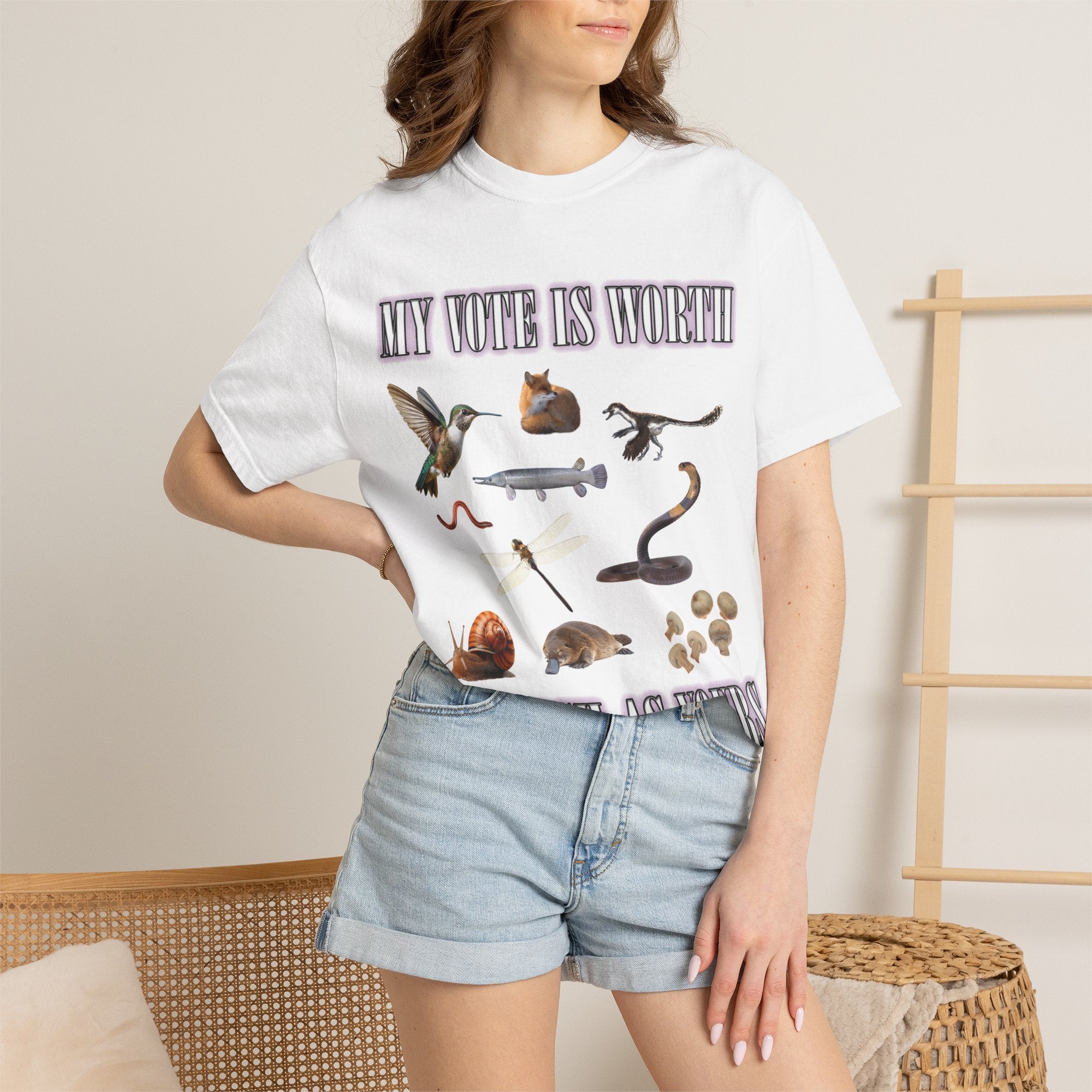 T-Shirt — "My Vote Is Worth It As Much As Yours" Wildlife Illustration Tee