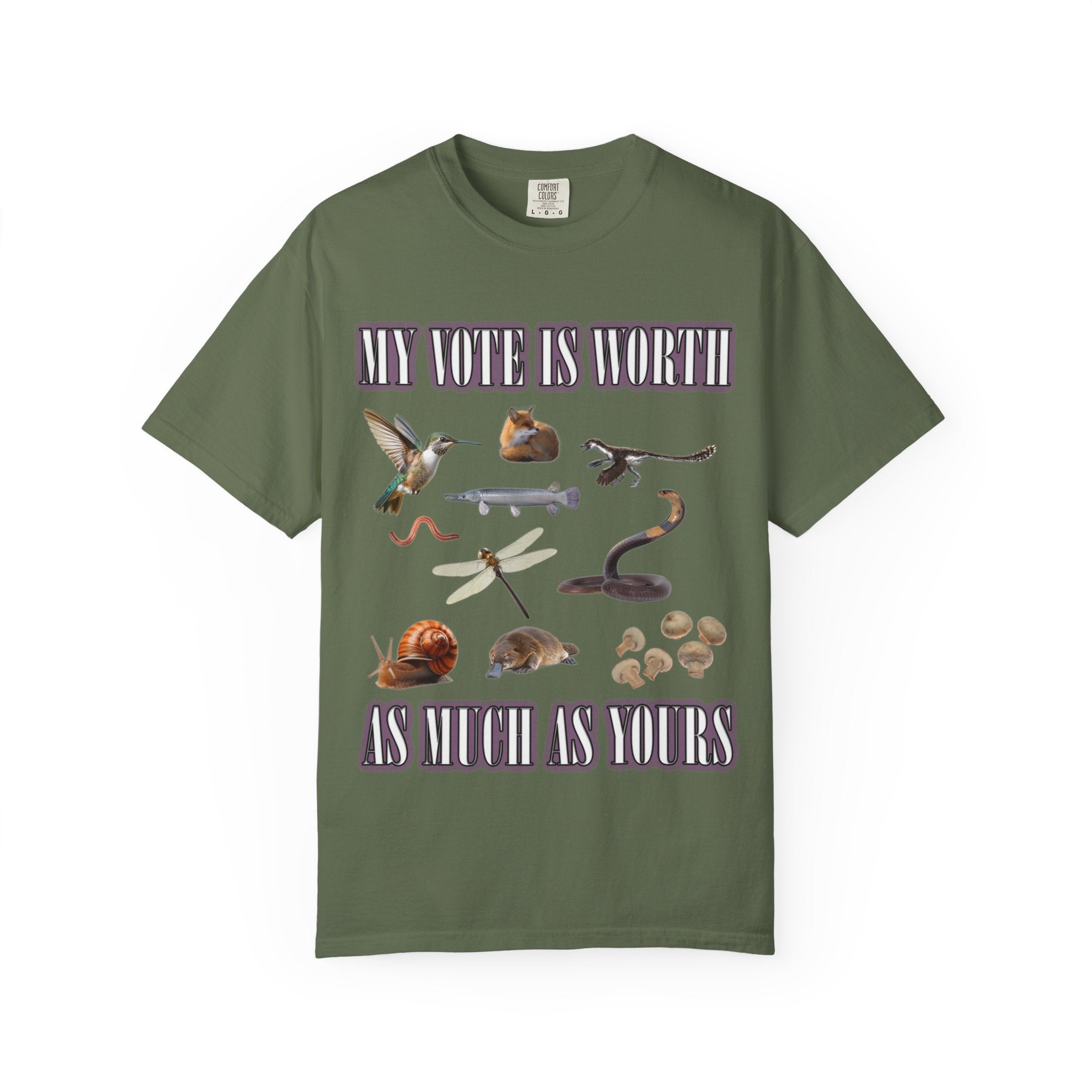 T-Shirt — "My Vote Is Worth It As Much As Yours" Wildlife Illustration Tee