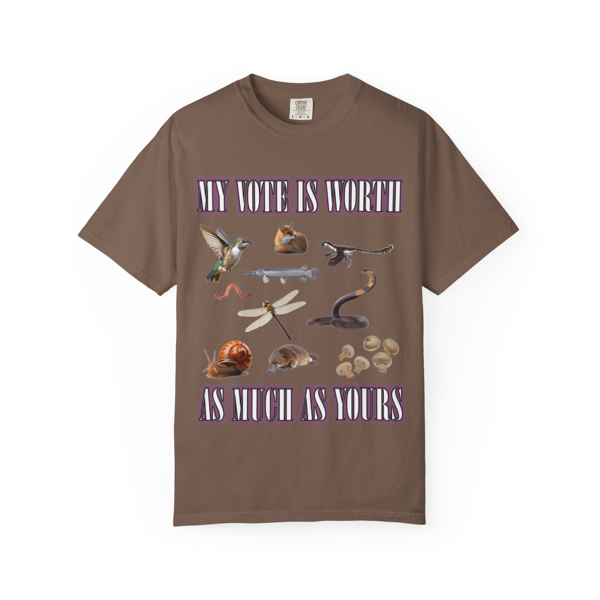 T-Shirt — "My Vote Is Worth It As Much As Yours" Wildlife Illustration Tee